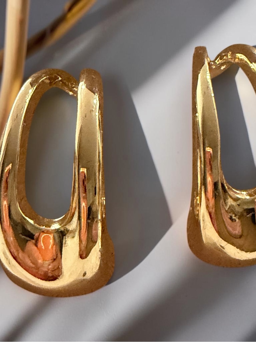 Gold Sculptural Hoop Earrings